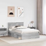  Krevetna konstrukcija s uzglavljem Siva Sonoma 120 x 190 cm | shoptok.hr