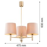 Brilagi Luster na štapu MONTE 3xE27/15W/230V bež/zlatan | Eponuda.com