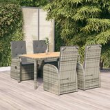  5-dijelni vrtni blagovaonski set sivi od poliratana | shoptok.hr