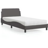 vidaXL Krevet s madracem sivi 100 x 200 cm od umjetne kože Cijene