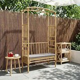  Vrtni lok s klopjo Naravna 115 x 50 x 205 cm Bambus - - Rjava - 19.5 - 115 x 50 x 205 cm - 2025- Cene