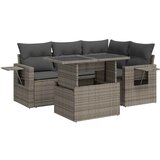 vidaXL Vrtna sedežna garnitura 5-delna z blazinami siv poli ratan, (21783207) | Shoptok.si