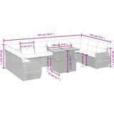  11-dijelni set vrtnih sofa od poliratana s jastucima bež | shoptok.hr