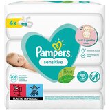 Pampers Sensitive dječje nježne vlažne maramice za osjetljivu kožu 4x52 kom | shoptok.hr