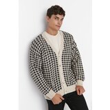 Trendyol Beige Men's Oversize V-Neck Crowbarn Cardigan | shoptok.hr