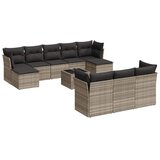  11-dijelni set vrtnih sofa poliratan s jastucima svijetlosivi | shoptok.hr