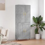 vidaXL Visoka komoda betonsko siva 69,5x34x180 cm inženirski les | Shoptok.si
