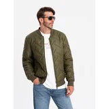 Ombre Men's embossed bomber jacket - olive