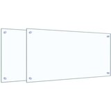  Kuhinjske zaštite od prskanja 2 kom prozirne 80x40 cm staklene | shoptok.hr