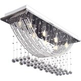 x Bijeli Stropni Luster sa Svjetlucavim Staklenim Perlama 8 G9 29 cm | shoptok.hr
