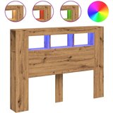 vidaXL led uzglavlje boja hrasta artisan 140x18,5x103,5 cm drveni | shoptok.hr