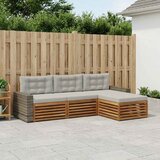  Set vanjskih sofa 4 pcs Prirodna i svjetlosiva Poliester | Eponuda.ba