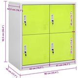 vidaXL Omara s ključavnico svetlo siva in zelena 90x45x92,5 cm jeklo | Shoptok.si
