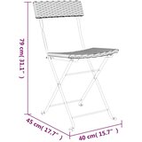 The Living Store 3-dijelni sklopivi bistro set od poliratana crni | shoptok.hr