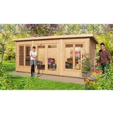KIEHNHOLZ Vrtna hiška Skandinavia (Zunanje dimenzije vključno s strešnim previsom (Š x G): 562 x 347 cm, Les, Rjava) | Shoptok.si