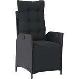  Vrtna garnitura - 7-dijelni vrtni blagovaonski set s jastucima crni od poliratana - Crna Dužina stola 150 cm 6 | shoptok.hr