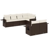  7-dijelni set vrtnih sofa od poliratana s jastucima smeđi | shoptok.hr