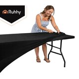 Ruhhy elastični stolnjak za banketni stol 180 × 75 cm, crni | shoptok.hr