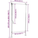  Vanjska roleta plavo-bijela 120 x 270 cm od tkanine i čelika | shoptok.hr
