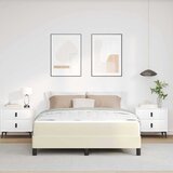 Krevetna konstrukcija s madracem Krema 140 x 200 cm tkanina | shoptok.hr