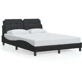  The Living Store Posteljni okvir z vzglavjem črn 120x200 cm umetno usnje - Posteljni Okvir, (21445877) | Shoptok.si