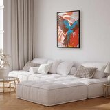  Plakat - Exotic Wings - parrot among abstract leaf patterns 60x90 Crni okvir | shoptok.hr
