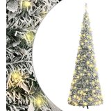 vidaXL Umetna novoletna jelka s snegom pop-up 200 LED diod 210 cm | Shoptok.si