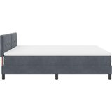 Box Spring Postelja z Blazino Temno Siva Super Kralj Žamet, (22052166) | Shoptok.si