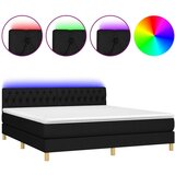  Box spring s madracem LED crni 160x200 cm od tkanine | shoptok.hr