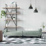  Kauč na razvlačenje s naslonima za ruke svjetlosivi baršunasta | shoptok.hr