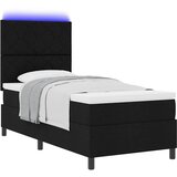  Krevet s opruga kutije s LED trakama Crna 90 x 190 cm tkanina | shoptok.hr