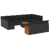  The Living Store Vrtna sedežna garnitura 14-delna z blazinami črn poli ratan - Vrtna Sedežna Garniture, (21443319) | Shoptok.si