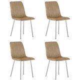 Lava stolica - baršunasto smeđa / kromirane noge x 4 | shoptok.hr