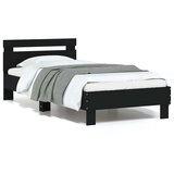  Okvir za krevet s uzglavljem i LED svjetlima crni 75x190 cm | shoptok.hr