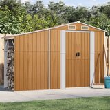 vidaXL Vrtno spremište smeđe 277 x 93 x 179 cm od pocinčanog čelika | shoptok.hr