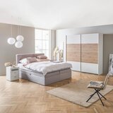 Modern Living Omara Z Drsnimi Vrati Feldkirch, Bela, Barva Hrasta | Shoptok.si