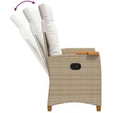  Fotelja za ležanje s pločom za čaj 62 x 64 x 112 cm poliratan - bež i krem ​​bijela | shoptok.hr