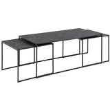 Actona Mat crni stolići za kavu u setu 3 kom s pločom stola u mramornom dekoru 60x120 cm Infinity – Cijene