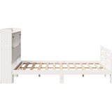 vidaXL Knjižna postelja brez vzmetnice bela 150x200 cm trdna borovina | Shoptok.si