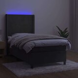  Box spring postelja z vzmetnico LED temno siva 90x190 cm žamet, (20789703) | Shoptok.si