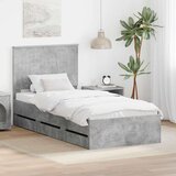  Konstrukcija postelje s predalom Betonsko siva 90 x 200 cm, (5000121286) | Shoptok.si