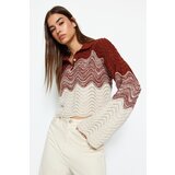Trendyol Tile Crop Polo Neck Knitwear Sweater Cene