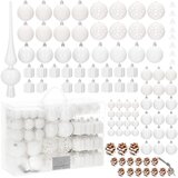  Set božićnih kuglica 3–6 cm – 101 komad, bijele | shoptok.hr