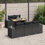 vidaXL 6-dijelni set vrtnih sofa s jastucima crni od poliratana | shoptok.hr