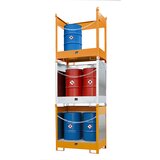 eurokraft pro Skladiščna in transportna paleta s prestrezno kadico, z zaprto zadnjo in stranskimi stenami, možnost nalaganja, za 1 sod, lakirana | Shoptok.si