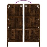 vidaXL Stenska TV omarica dimljeni hrast 40,5x30x102 cm inženirski les | Shoptok.si