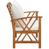  Vrtna klupa s jastucima 119 cm od masivnog bagremovog drva Bijela | Shoptok.si