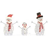 vidaXL Osvetljena družina snežakov 3 pcs Toplo bela Poliester | Shoptok.si