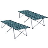 vidaXL Zložljive kamp postelje 2 kosa s torbo za prenašanje, vzorec listov, 600D Oxford material | Shoptok.si