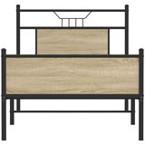 vidaXL Posteljni okvir brez vzmetnice hrast 75x190 cm inženirski les | Shoptok.si